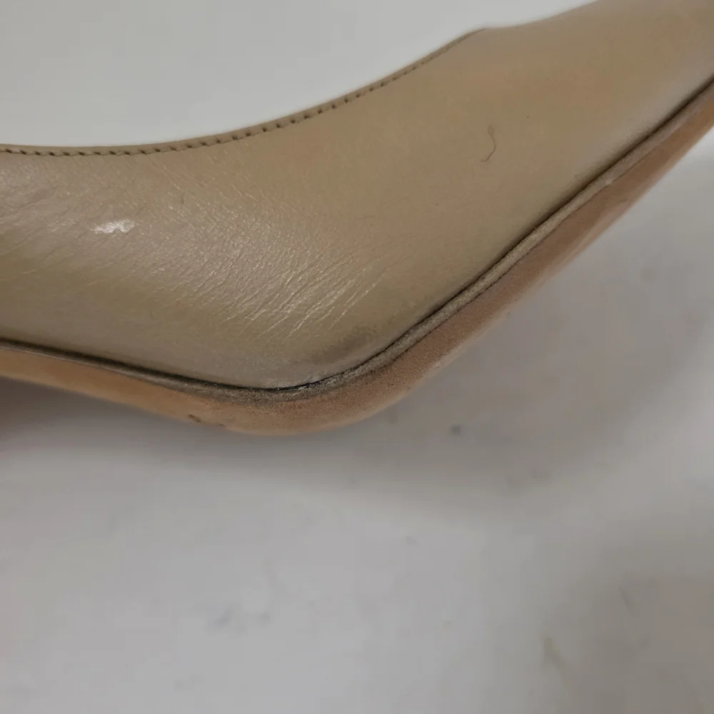 Jimmy Choo Beige Leather Esme Almond Toe Pumps Size 40.5 Heels